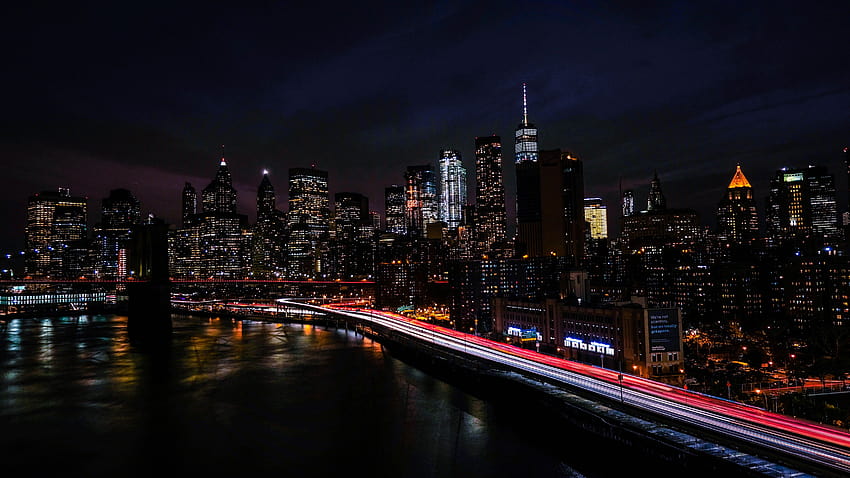 New York City , Night, Cityscape, City lights, Timelapse, Night traffic, World, new york night HD wallpaper
