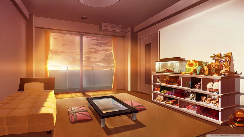 ห้องนอนอะนิเมะศิลปะ: จอกว้าง: ห้องนอนอะนิเมะที่สวยงามสูง วอลล์เปเปอร์ HD