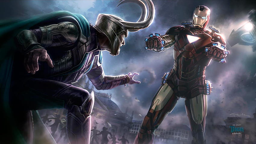 Iron Man comics concept art The Avengers Loki armored suit Loki, iron man suit up HD wallpaper