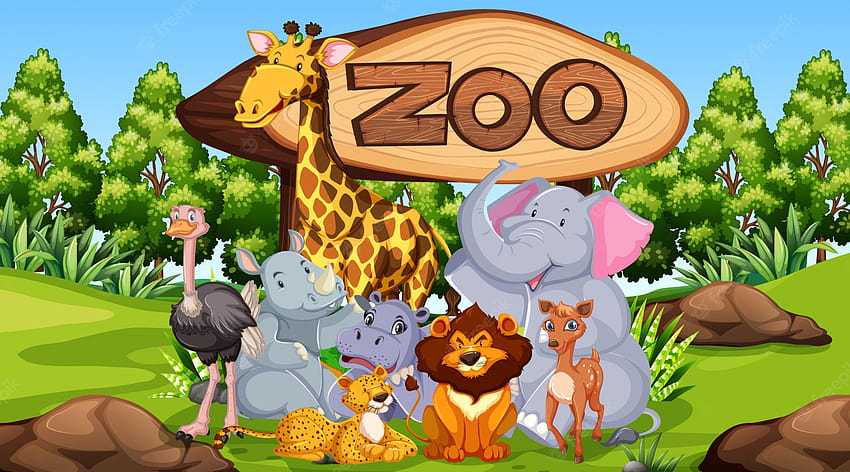 Zoo Cartoon HD wallpaper