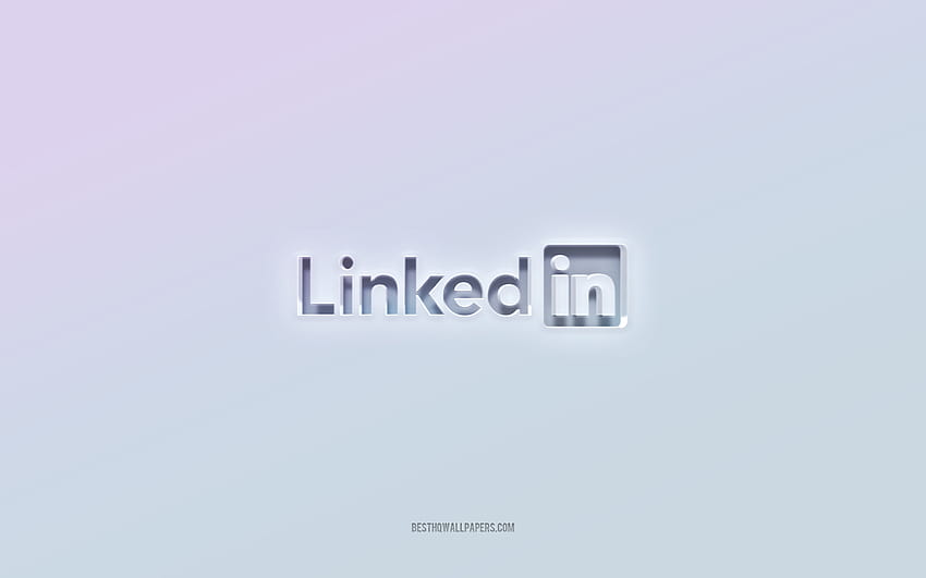 LinkedIn logo, cut out 3d text, white background, LinkedIn 3d logo, LinkedIn emblem, LinkedIn, embossed logo, LinkedIn 3d emblem with resolution 2880x1800. High Quality HD wallpaper