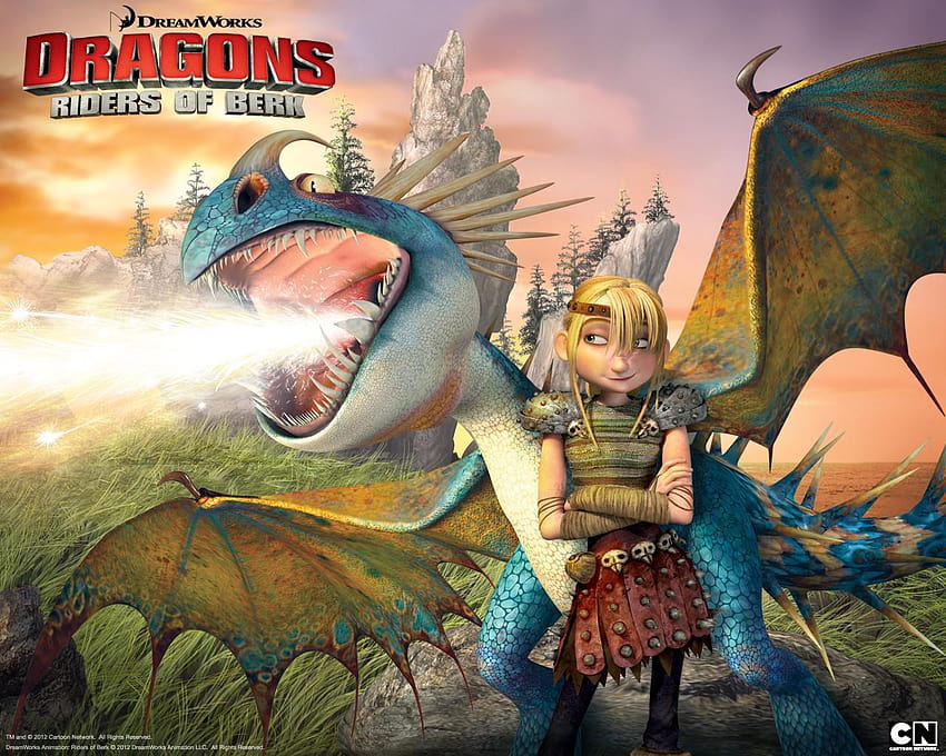 Astrid with Stormfly the Deadly Nadder Dragon from Riders of HD wallpaper
