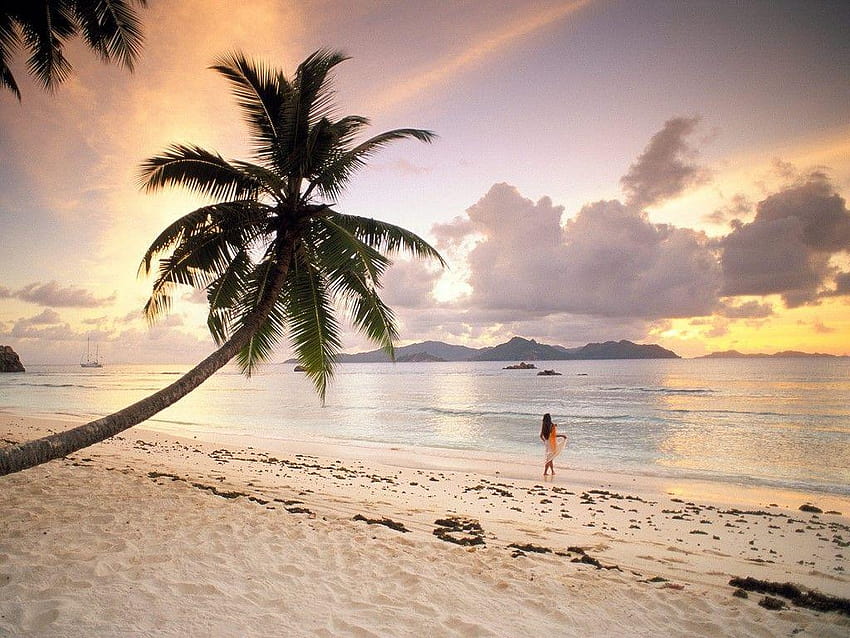 Остров Ла Диг Сейшелски рай HD тапет