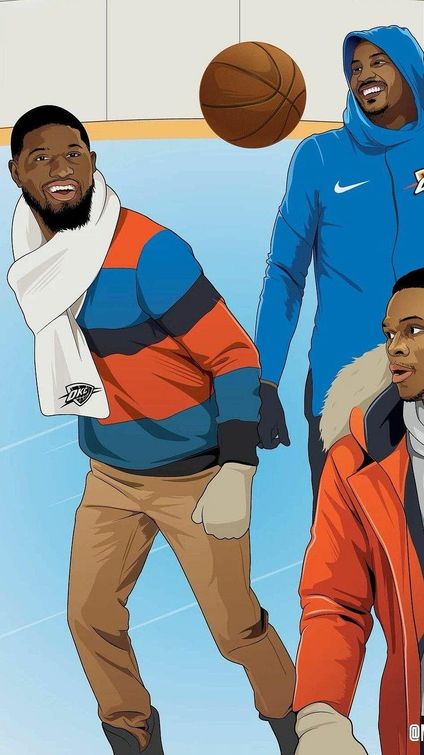 OKC'S OK3 Russell Westbrook, Paul George and Carmelo Anthony, nba christmas HD phone wallpaper