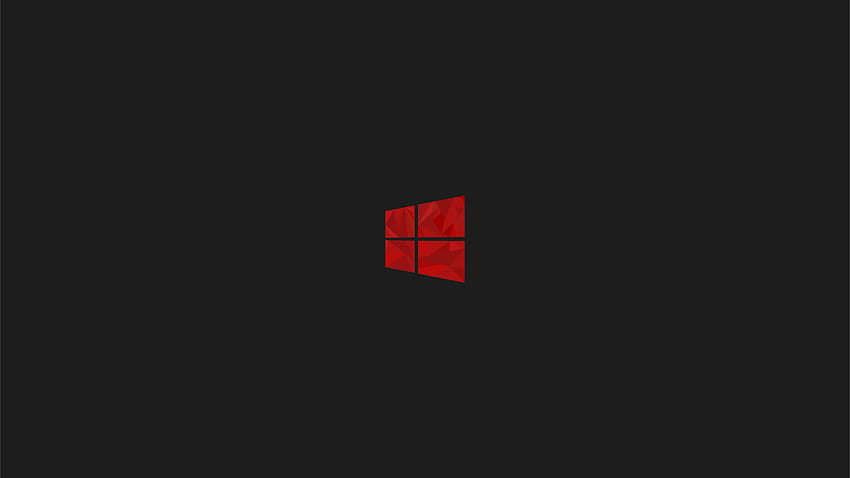 Windows 10 빨간색 최소 단순 로고, 컴퓨터, 배경 및 최소 창 HD 월페이퍼