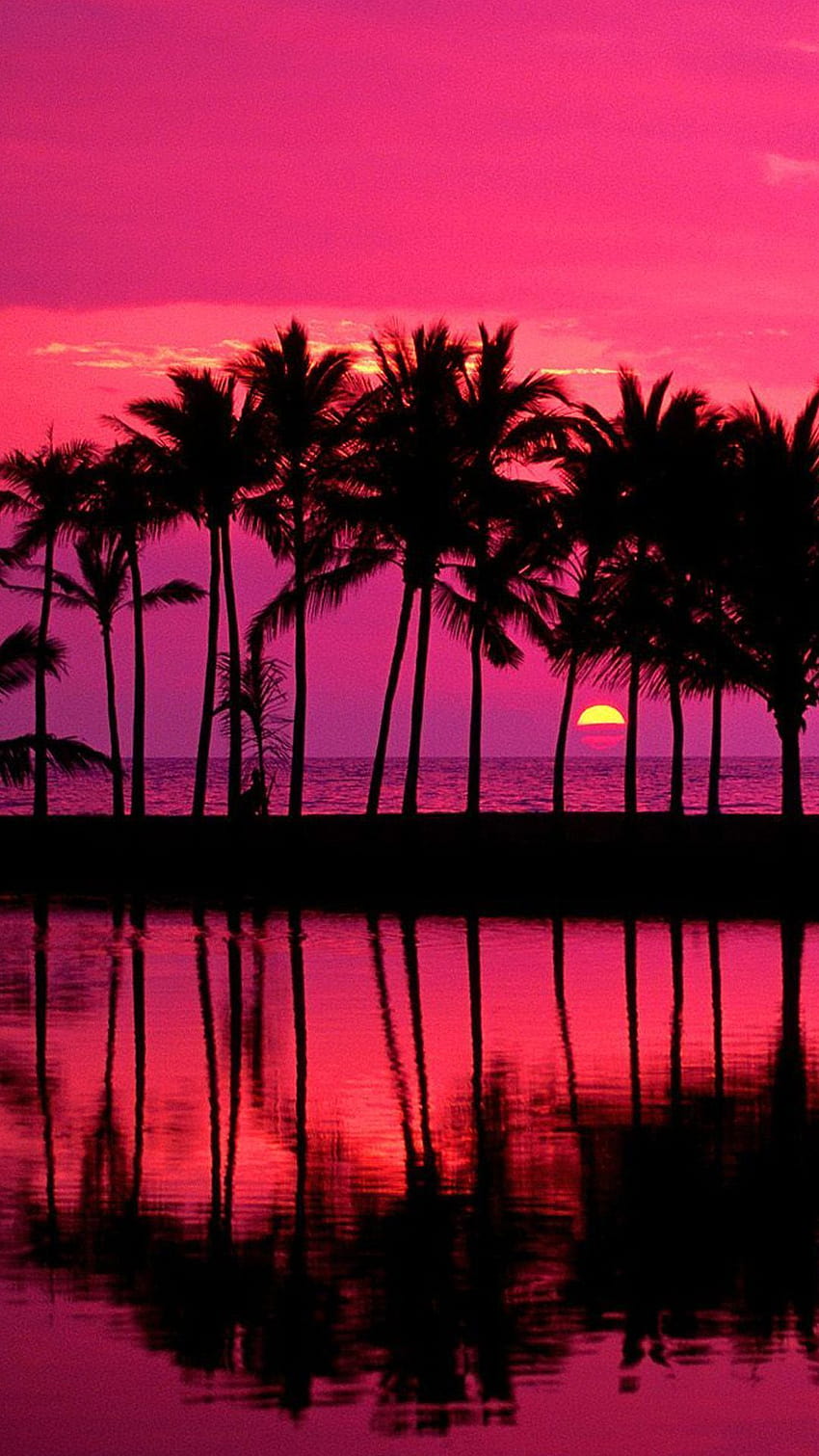 Hawaiian sunset. iPhone of nature landscape, sunset, pink sunset HD phone wallpaper