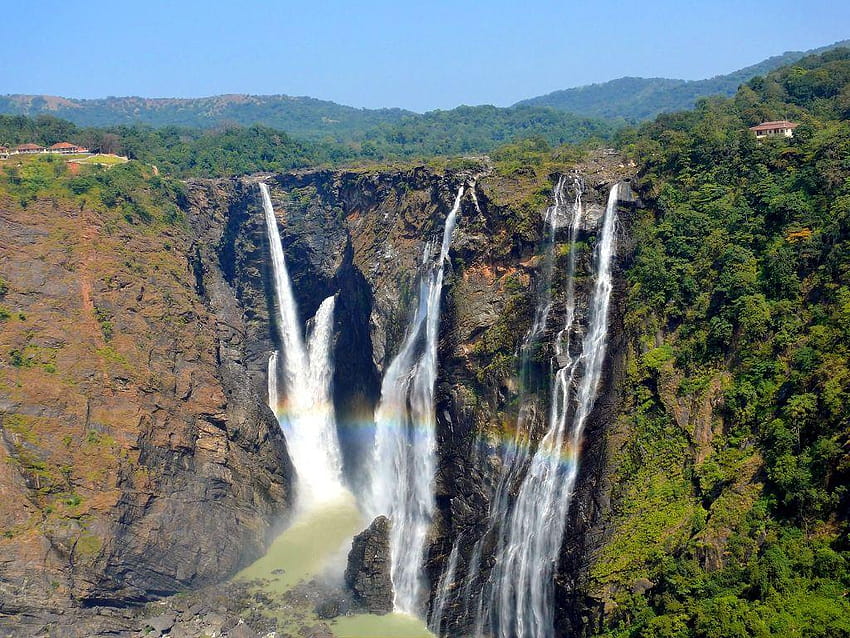 ジョグ フォールズ カルナータカ インド 自然 ワイドスクリーン、カイエトゥール滝 高画質の壁紙