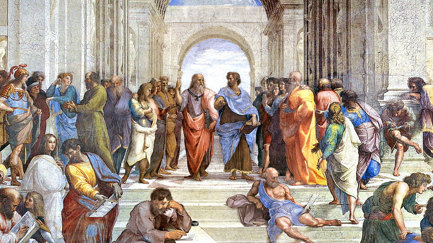 Sokrates Arystoteles Szkoła filozofów ateńskich Platon [3840x1200] na telefon komórkowy i tablet Tapeta HD
