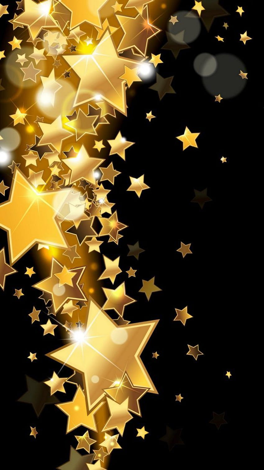 bintang emas, kuning, bintang, ilustrasi, objek astronomi, bintang kuning wallpaper ponsel HD