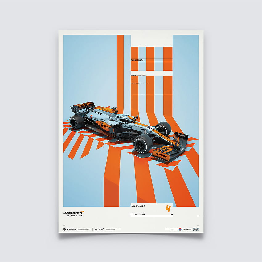 Lando Norris' McLaren with the special Gulf livery in 2021 HD phone wallpaper