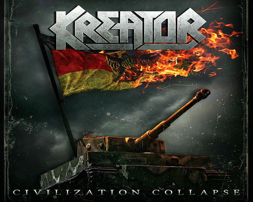 KREATOR thrash metal heavy rock mroczny zły plakat tank tanks fire Tapeta HD