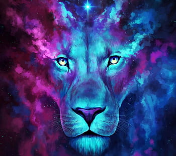 Galaxy lion animal colorful HD phone wallpaper  Peakpx