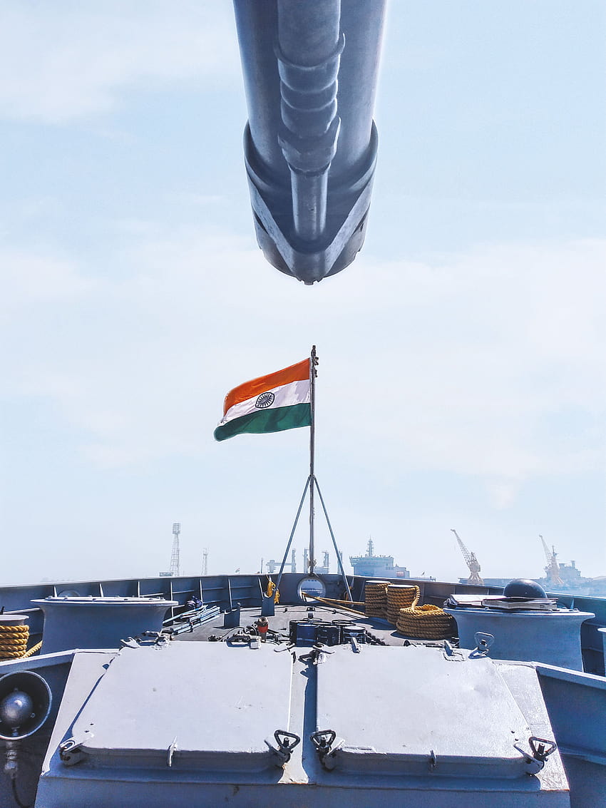 INDIAN NAVY SHIP, indian navy flag HD phone wallpaper