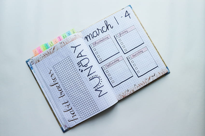stock of bullet journal, bullet journal march, draw quotes HD wallpaper