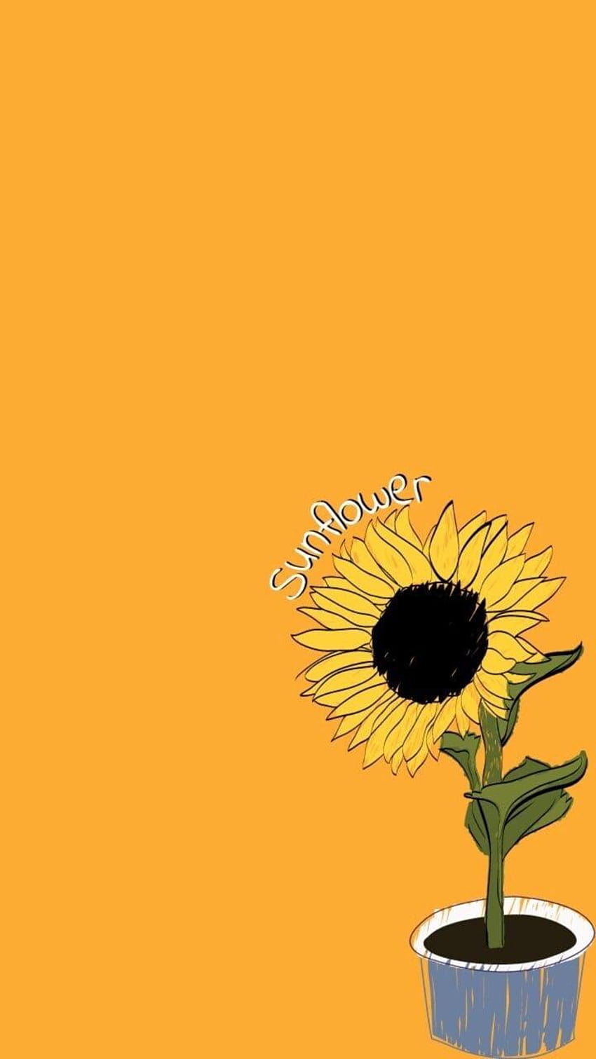 Aesthetic Yellow Sunflower Backgrounds, aesthetic sunflower HD phone wallpaper