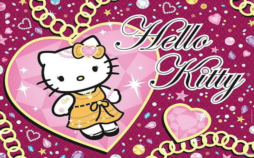 I Love Hello Kitty, kitty celebrating valentine HD wallpaper