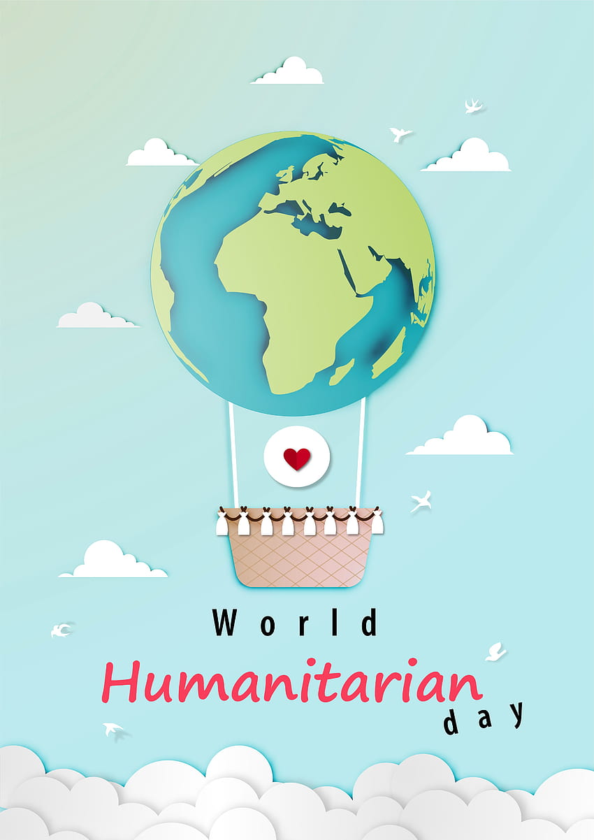 Paper art World Humanitarian day design with planet balloon 1241640 Vector Art at Vecteezy, world humanitarian day 2021 HD phone wallpaper