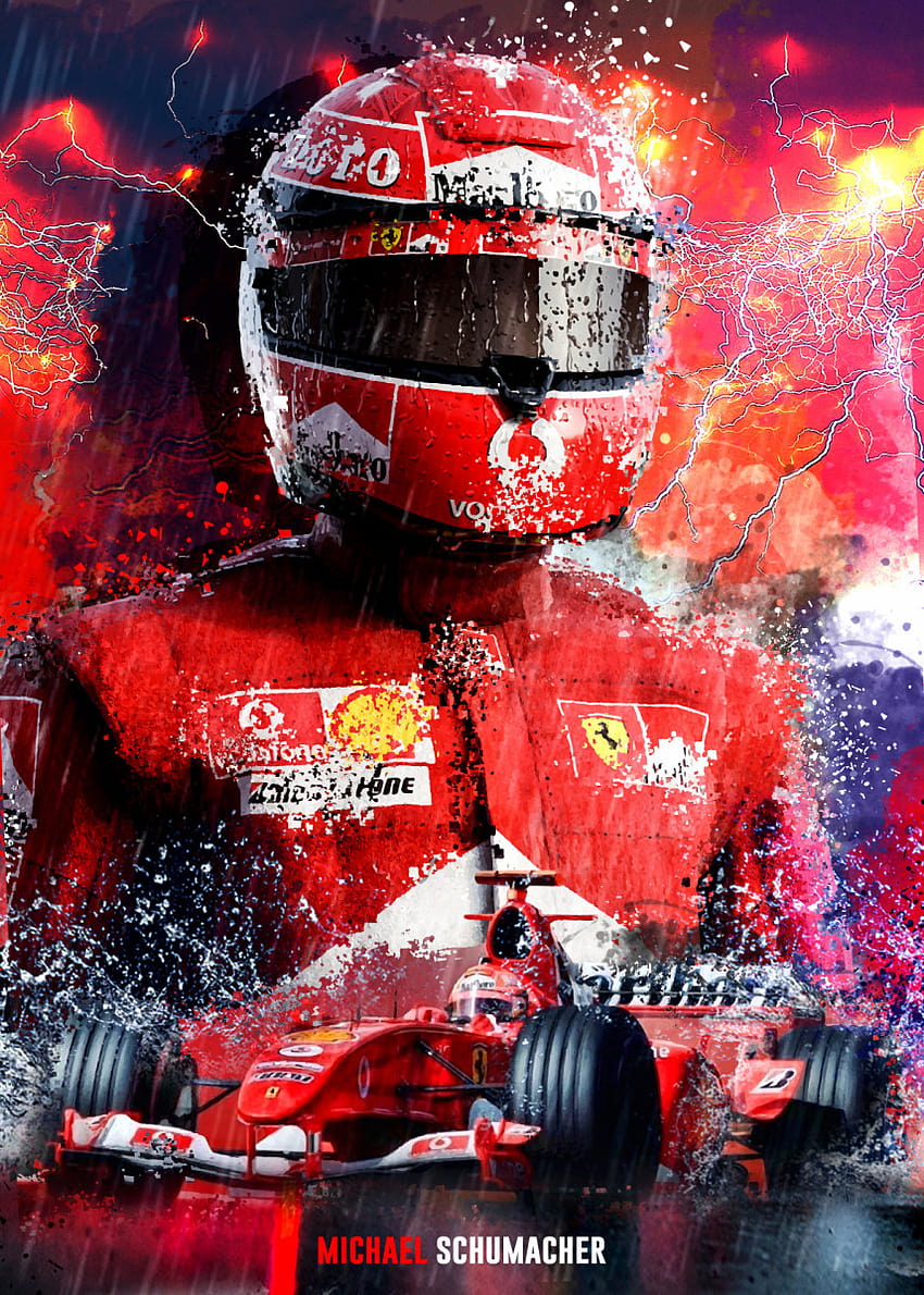 Micho Abstract'tan Michael Schumacher F1' Posteri, f1 2021 posteri HD telefon duvar kağıdı