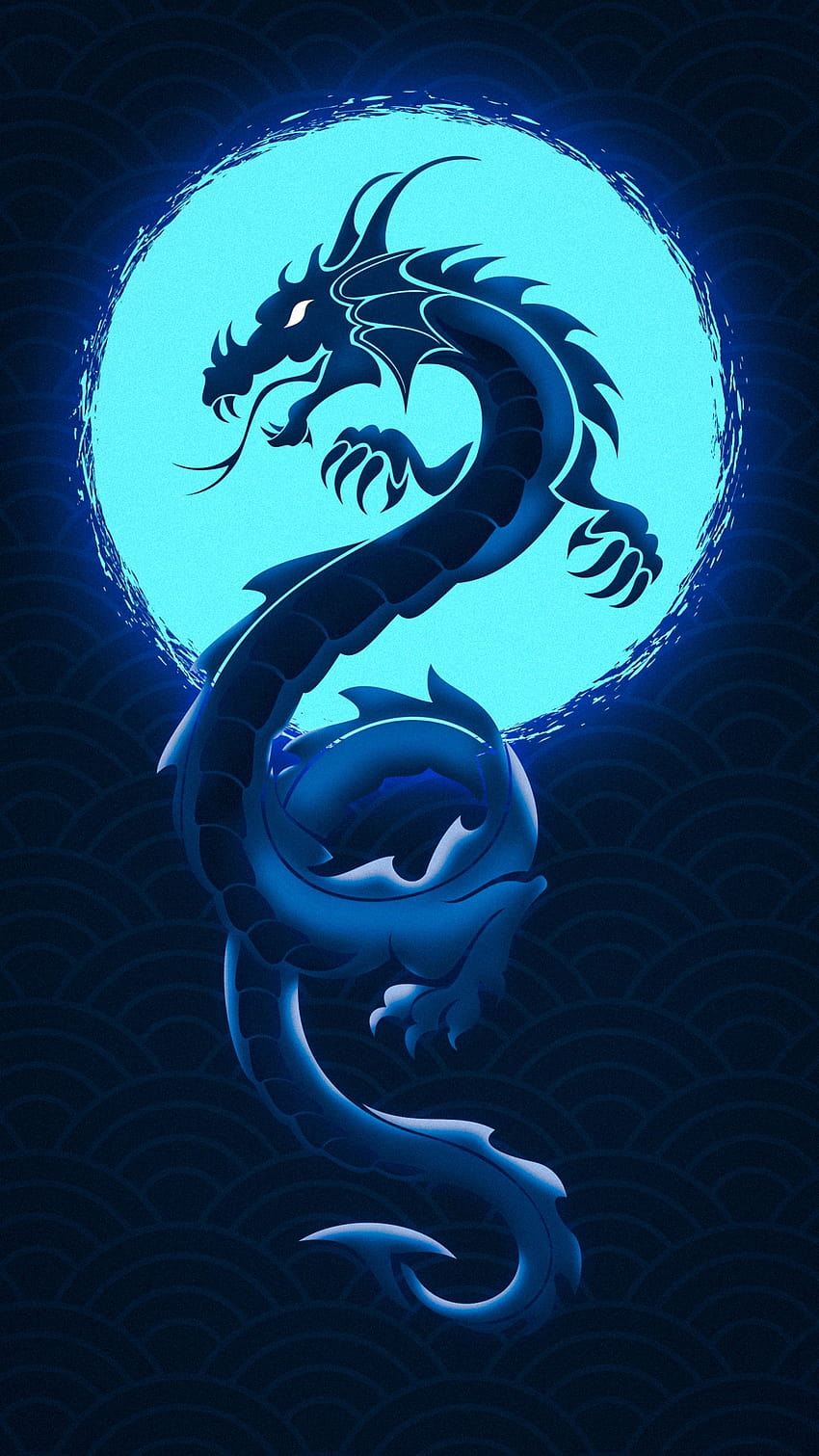 dragón azul, dragones míticos fondo de pantalla del teléfono