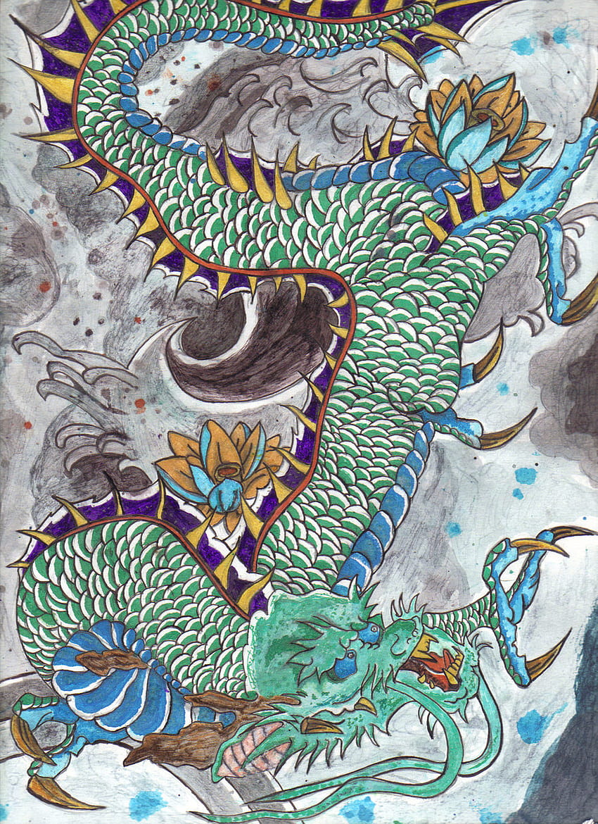 Dipinti del drago giapponese, drago giapponese iphone Sfondo del telefono HD
