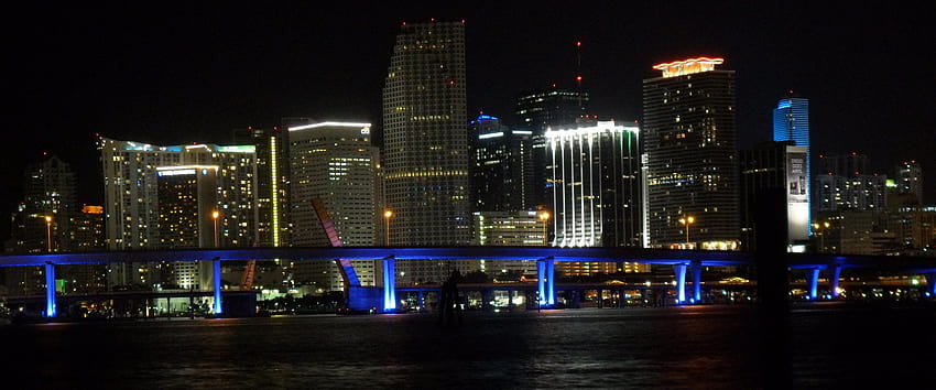File:Downtown Miami Night Skyline from Watson Island.jpg, miami downtown florida cityscape HD wallpaper