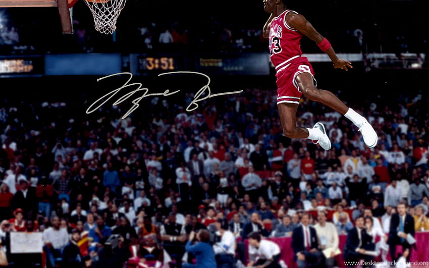 พื้นหลัง Michael Jordan Great Dunk จอร์แดนสำหรับ วอลล์เปเปอร์ HD