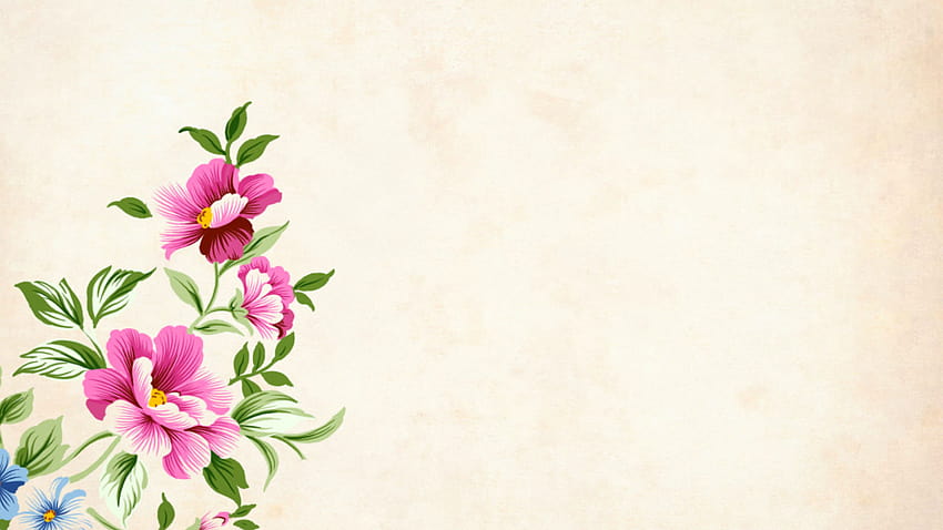 Цъфтящи цветя, фон, цветя, бордюр, градинска рамка, реколта • За вас, естетичен бордюр с цветя HD тапет