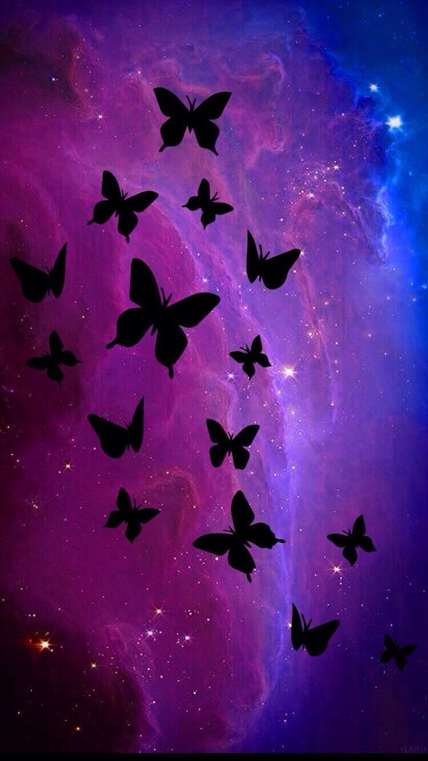 Midnight Purple Butterfly, purple butterfly aesthetic HD phone wallpaper
