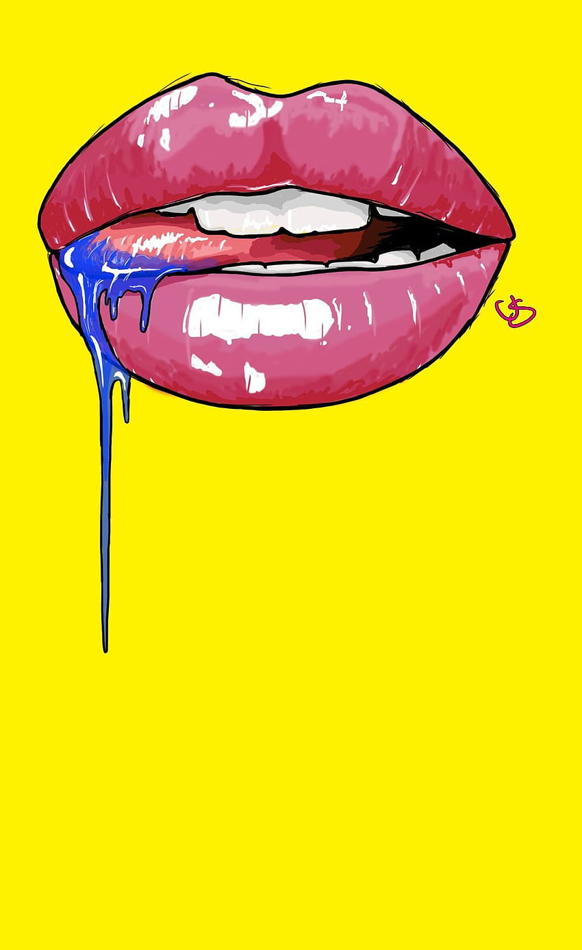 Aesthetic Lips Drawing HD phone wallpaper