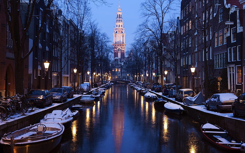Amsterdam Winter HD wallpaper