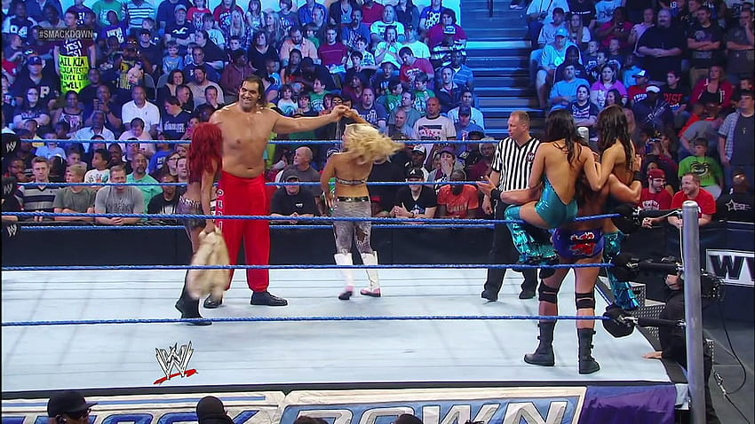The Great Khali, Alicia Fox and Natalya vs. Drew McIntyre and The Bella Twins, natalya and great khali wwe HD wallpaper