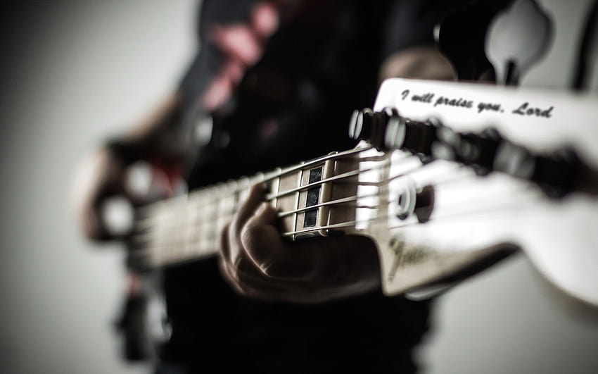 Fender Guitar, anime dziewczyna muzyka gitara basowa fioletowy Tapeta HD