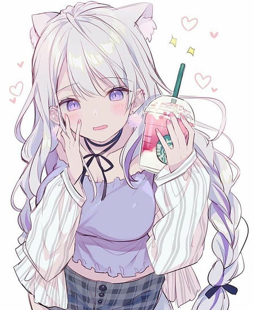 Pin di character, anime girl starbucks wallpaper ponsel HD