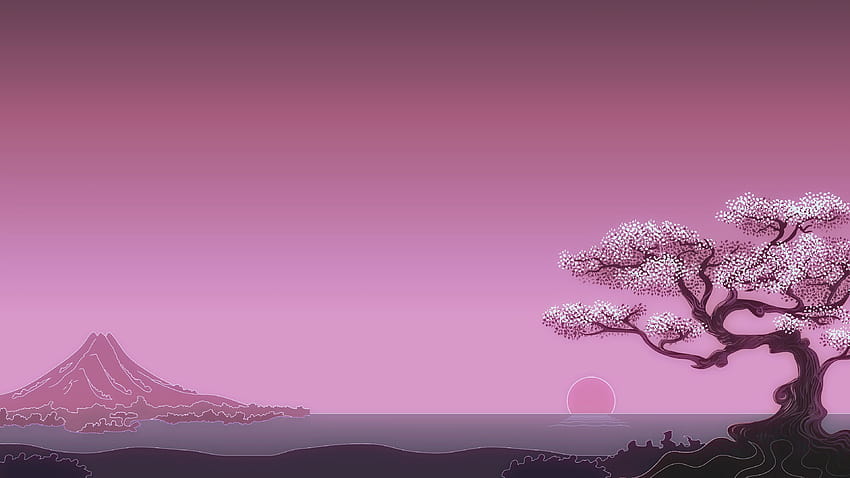 Sakura Japanese Art Landscape Minimalist Minimalism, 미니멀리스트 일본식 HD 월페이퍼