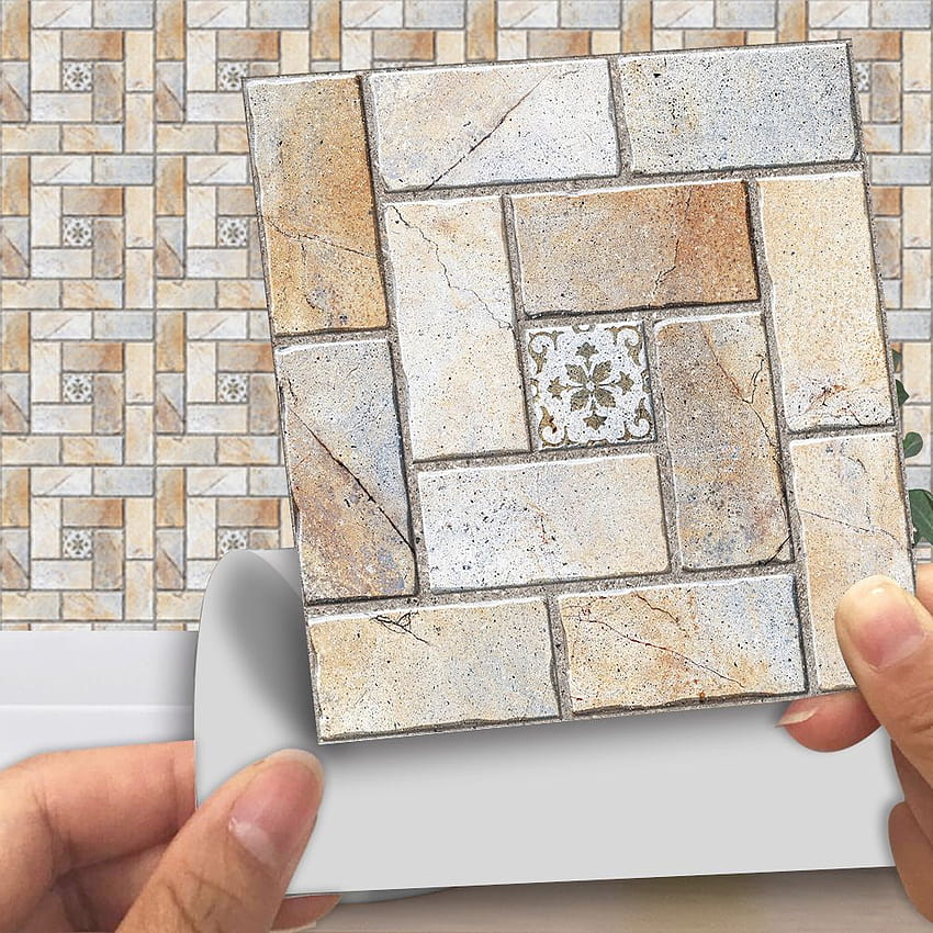 Pegatinas de azulejo de mármol esmerilado de ladrillo de estilo Simple y fresco grueso, decoración para el hogar, la cocina y el baño fondo de pantalla del teléfono