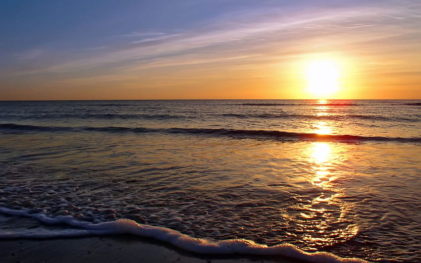 Sfondi del telefono al tramonto sulla spiaggia Sfondo HD
