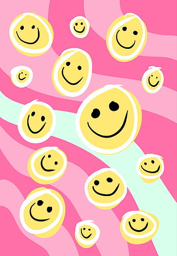 Download Pink Smiley Face Aesthetic Cute Cheetah Print Wallpaper   Wallpaperscom