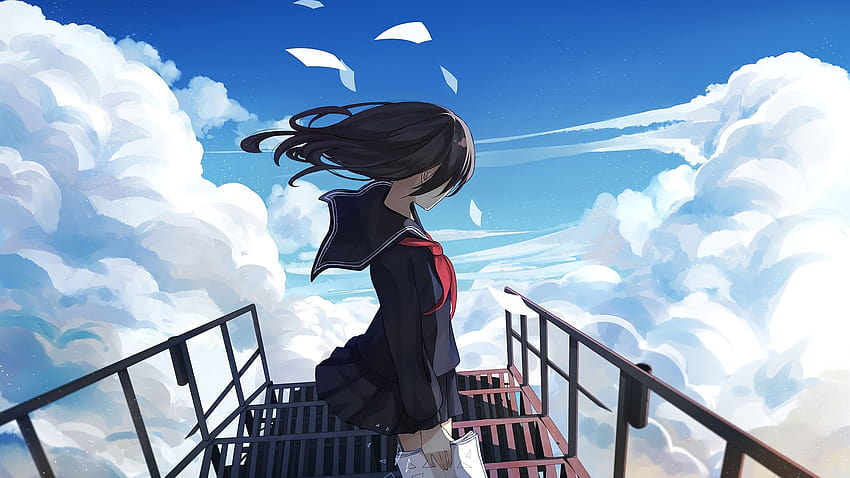 2560x1440 Anime Girl Sky 1440P Resolution, sky illustration anime HD ...