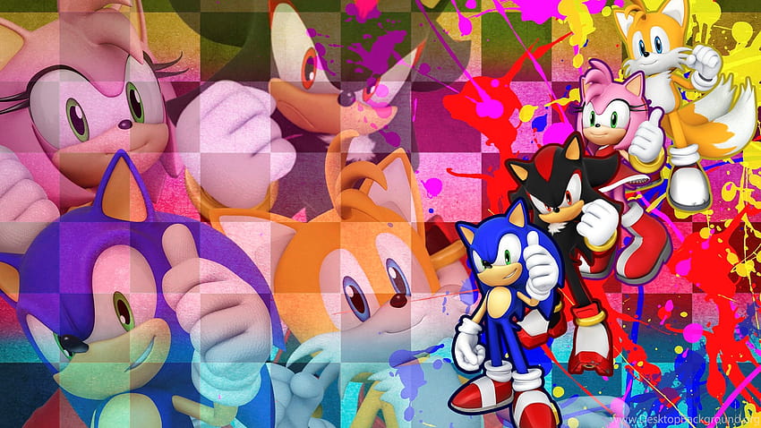 Sonic, Shadow, Amy And Tails By SonicTheHedgehogBG On ... Backgrounds, sonic x amy HD wallpaper