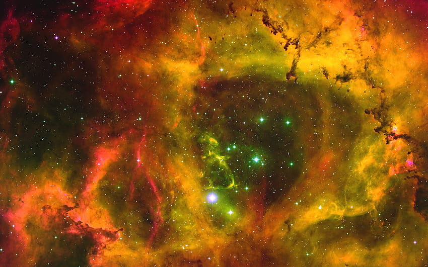 Nebulosa Giallo Arancio, spazio arancione Sfondo HD