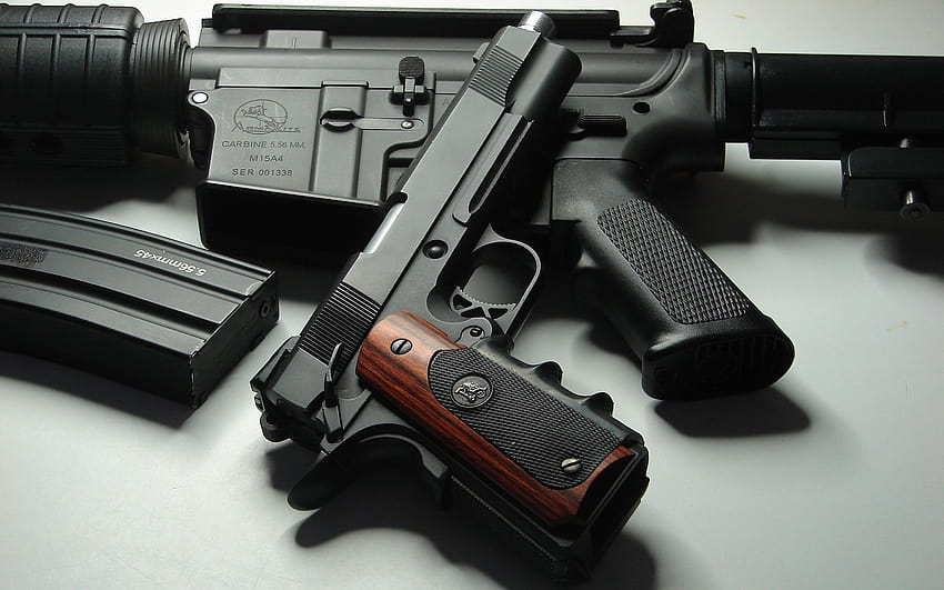 Rifle Handgun Assault Rifle pistol military guns HD wallpaper