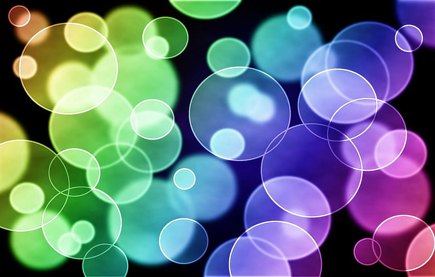 white, purple, light, circles, bubbles, abstraction, yellow, pink, blue, green, pattern, rainbow, abstract, rainbow, white, yellow , section абстракции, yellow lights bubbles HD wallpaper