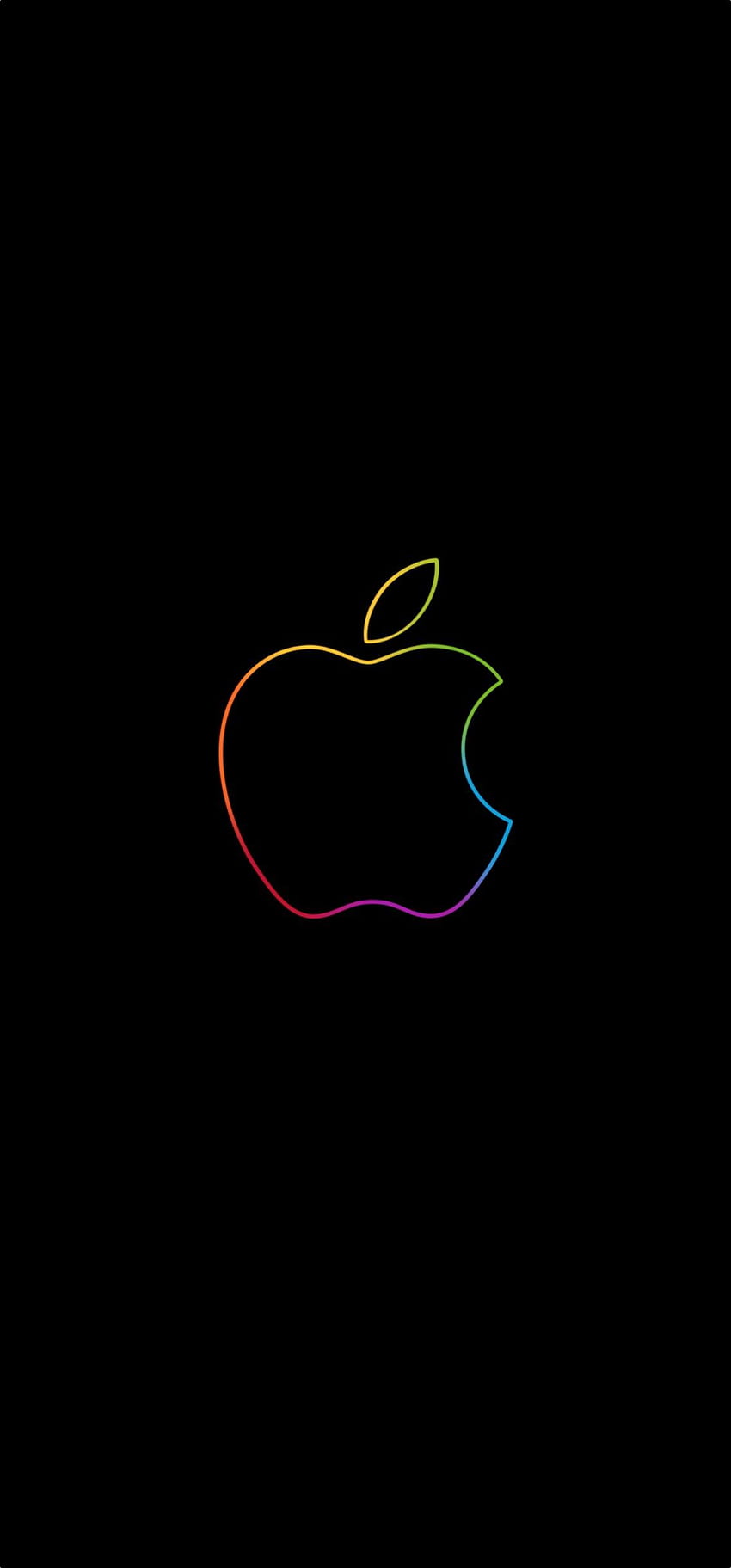 Sklep Apple z kolorowym jabłkiem, logo Apple iPhone Tapeta na telefon HD
