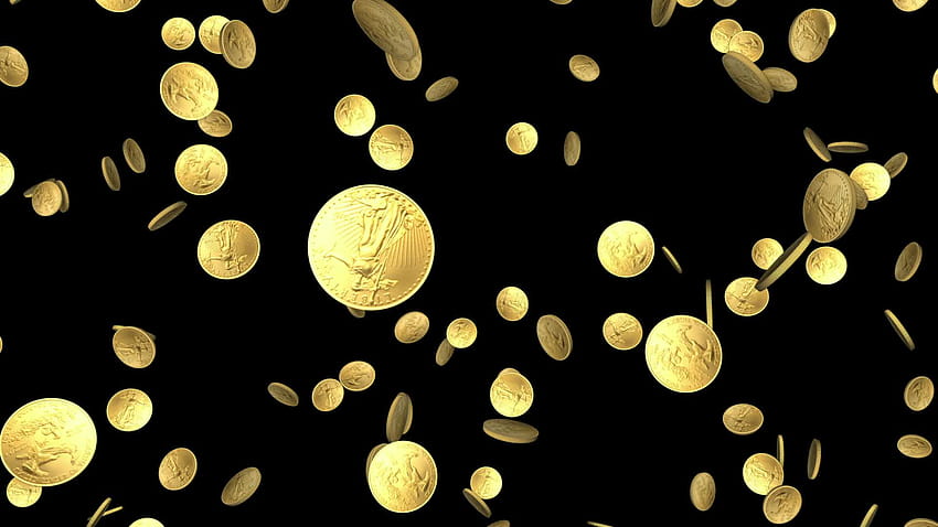 Gold Coins Falling Animation HD wallpaper