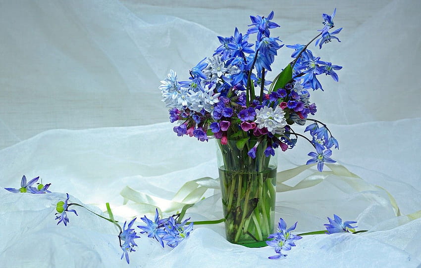 花、美しさ、春、スノー ドロップ、5 月、サクラソウ、a、サクラソウの花束 高画質の壁紙