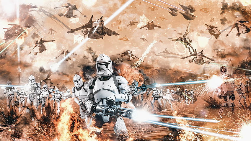 Battle Star Wars Clone Wars, war ground HD wallpaper