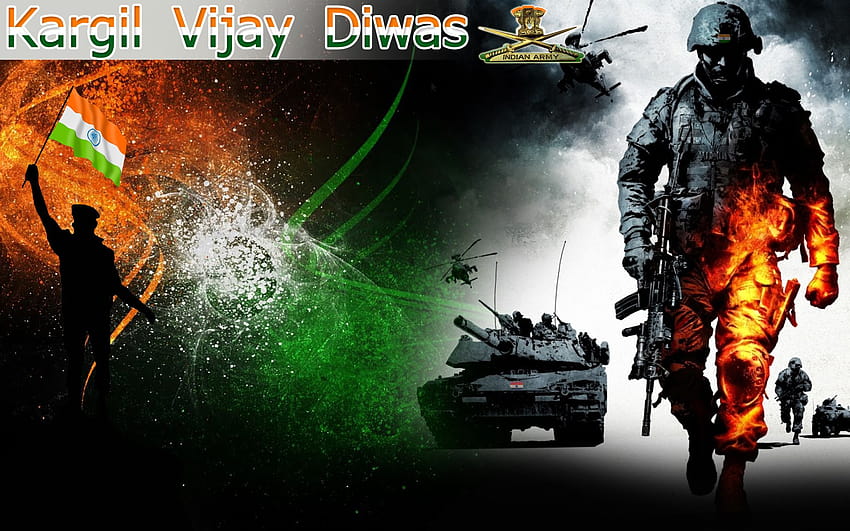 Kargil Vijay Diwas został nazwany na cześć zwycięstwa Indii w wojnie Kargil Tapeta HD