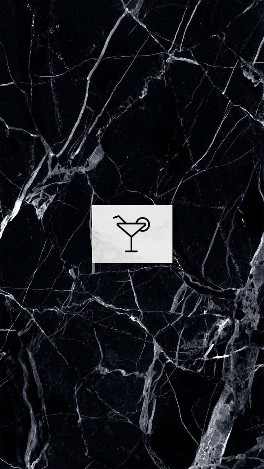 marbre noir. marbre. logo martini. faits saillants instagram, instagram noir Fond d'écran de téléphone HD