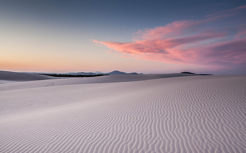 Gurun Putih & Awan Merah Muda, gundukan gurun putih Wallpaper HD