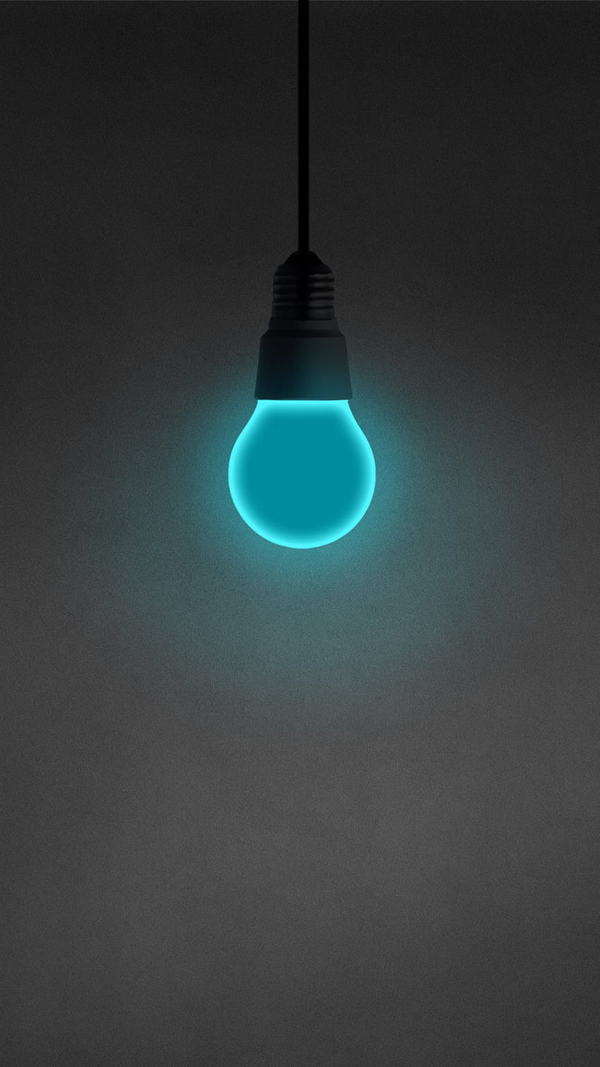 Lampadina LED nera, minimalismo, scuro, semplice, ciano, illuminata, elettricità • For You For & Mobile, lampada luminosa mobile Sfondo del telefono HD